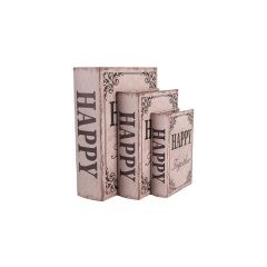   Happy feliratú fadobozszett 3 részes, 27X22x7/22x17x6/17x12x4cm – Clayre-Eef