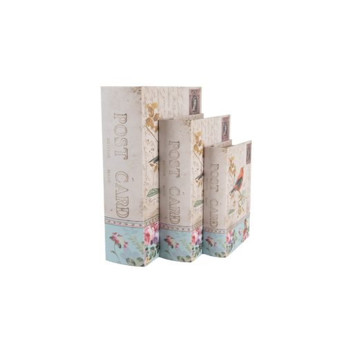 Madaras, Post Card feliratú fadobozszett 3 részes, 27X22x7/22x17x6/17x12x4cm – Clayre-Eef