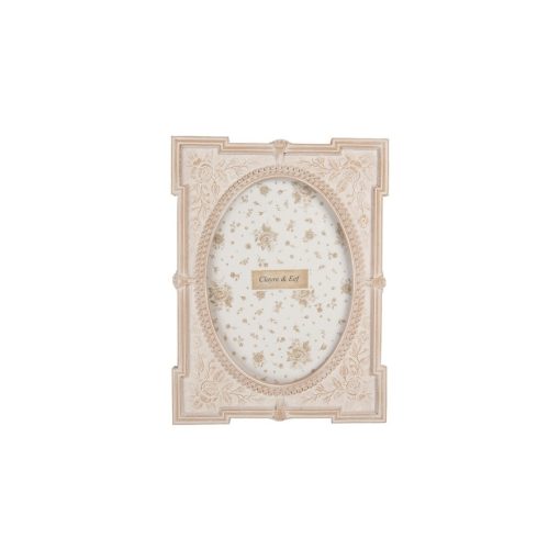 Antik pink rózsás képkeret 17x2x23/13x18cm, műanyag – Clayre-Eef
