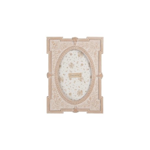 Antik pink rózsás képkeret 15x2x21/10x15cm, műanyag – Clayre-Eef