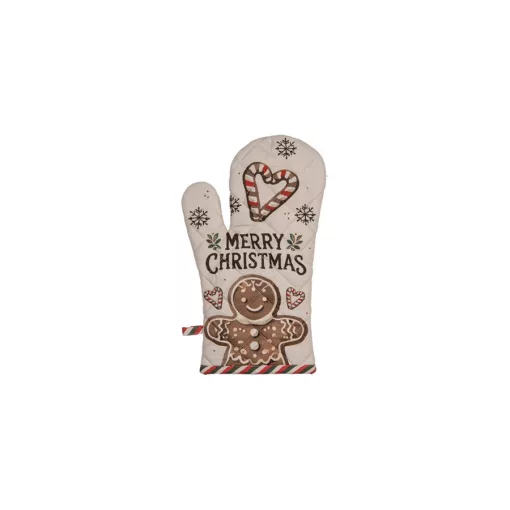 Edényfogó kesztyű 18x30cm, 100% pamut, Classic Gingerbread Magic – Clayre-Eef