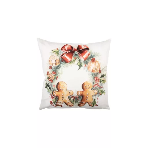 Textil párnahuzat 45x45cm, 100% polyester, mézeskalács koszorú – Clayre-Eef