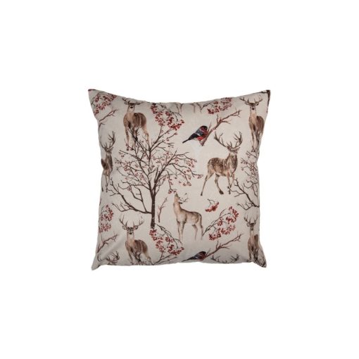 Párnahuzat szarvasokkal és madarakkal, 45x45cm, polyester – Clayre-Eef