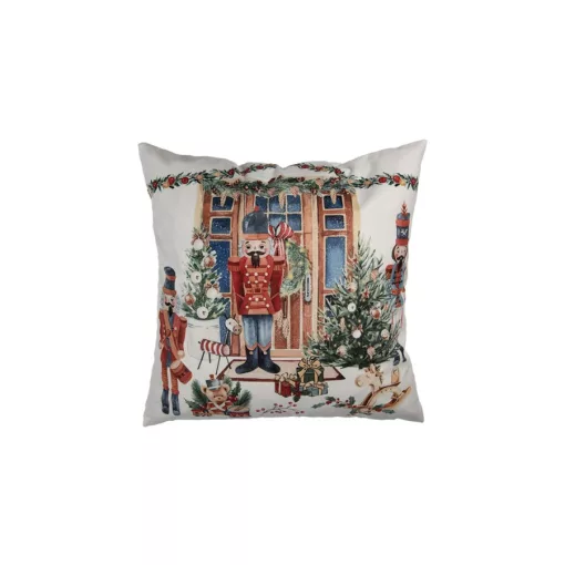 Textil párnahuzat 45x45cm, 100% polyester, diótörők a bejárat előtt – Clayre-Eef
