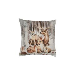   Textil párnahuzat 45x45cm, 100% polyester, őzike család – Clayre-Eef