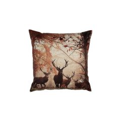   Textil párnahuzat 45x45cm, 100% polyester, szarvasok őszi erdőben – Clayre-Eef