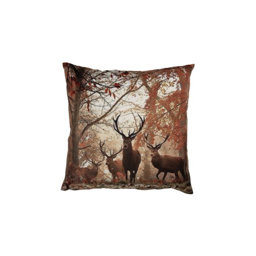 Textil párnahuzat 45x45cm, 100% polyester, szarvasok őszi erdőben – Clayre-Eef