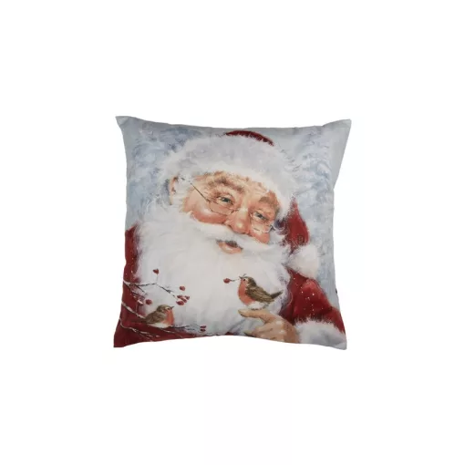 Textil párnahuzat 45x45cm, 100% polyester, mikulás madarakkal – Clayre-Eef