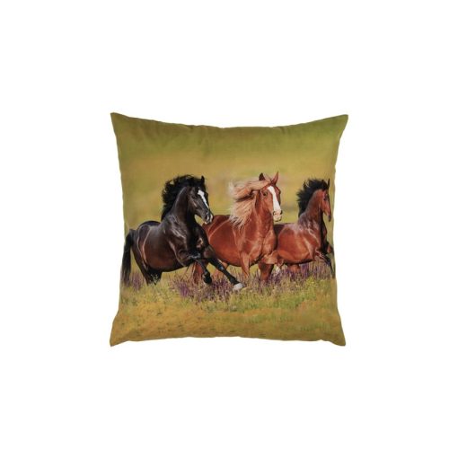 Textil párnahuzat 45x45cm, 100% polyester, vágtázó lovakkal – Clayre-Eef