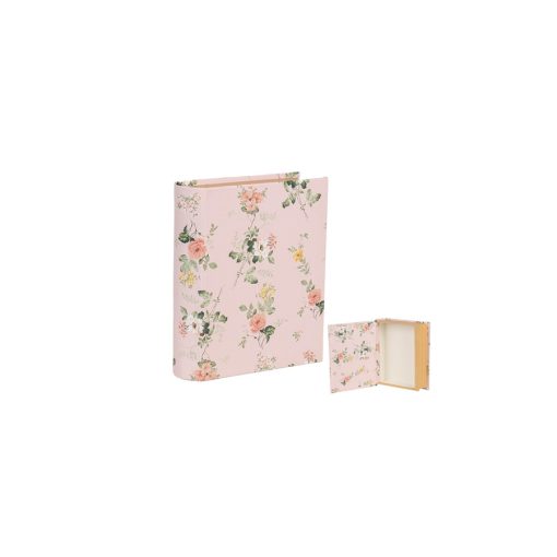 Rózsás karton könyvdoboz 17x14x5cm, pink – Clayre-Eef