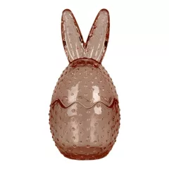   Rózsaszín, pöttyös, üvegbonbonier nyuszifüles, 8x17cm – Clayre-Eef