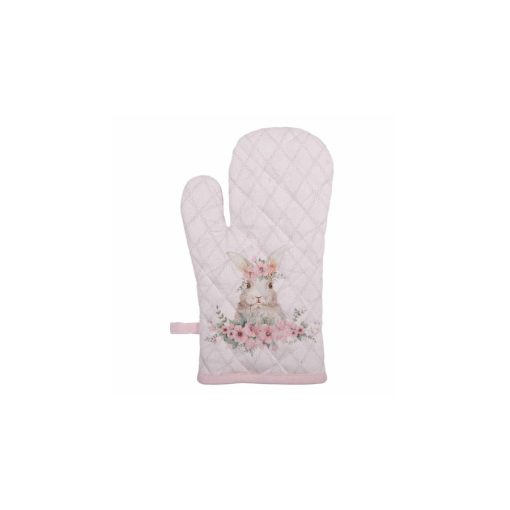 Edényfogó kesztyű 18x30cm, 100% pamut, Floral Easter Bunny – Clayre-Eef