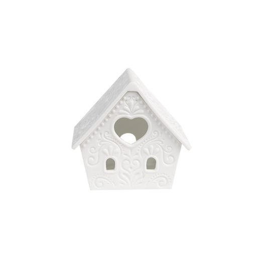 Fehér házikó mécsestartó,7x8x9cm, kerámia – Clayre-Eef