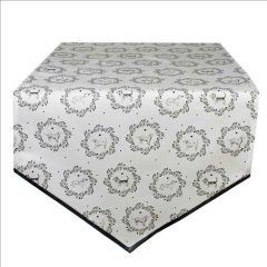   Clayre-Eef Asztali futó 50x160cm, 100% pamut, Lovely Grey Dog
