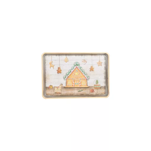 Műanyag tálca 32x22x2cm, mézeskalácsos – Clayre-Eef