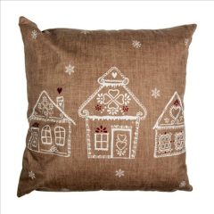 Clayre-Eef Párnahuzat 45x45cm, polyester, Gingerbread Bliss