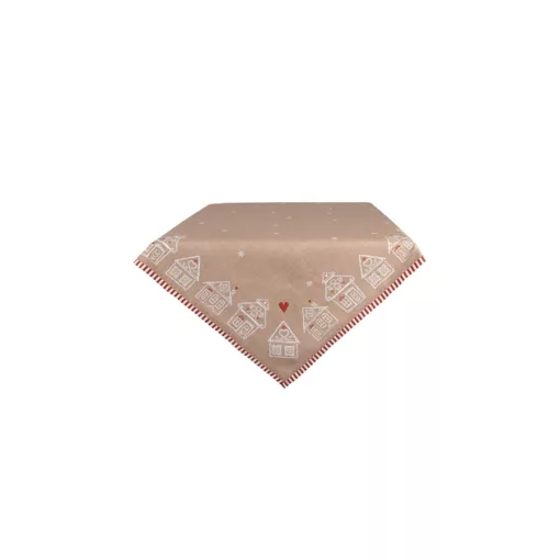 Asztalterítő 100x100cm, 100% pamut, Gingerbread Bliss – Clayre-Eef