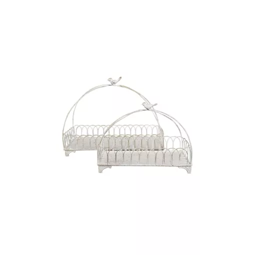 Madaras fém kosárszett 2 db-os, 39x20x30/30x15x22cm – Clayre-Eef