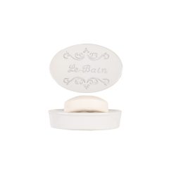   Kerámia szappantartó 13x9x3cm, Le Bain felirattal – Clayre-Eef