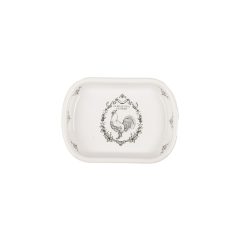   Kerámia szappantartó 13x10x3cm, fekete kakasos – Clayre-Eef