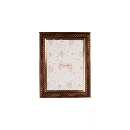 Rácsos képkeret bronzos barna, 18x2x23/13x18cm, műanyag – Clayre-Eef