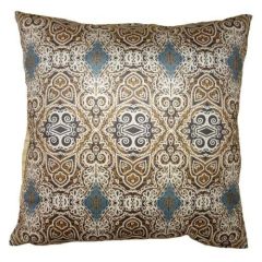   Textil párnahuzat 45x45cm, polyester, barna-zöld tapéta minta