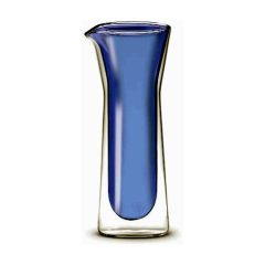 Borosilicate hőálló duplafalú üvegkancsó,800ml, kék