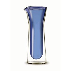 Borosilicate hőálló duplafalú üvegkancsó,800ml, kék