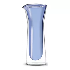 Borosilicate hőálló duplafalú üvegkancsó,800ml, kék