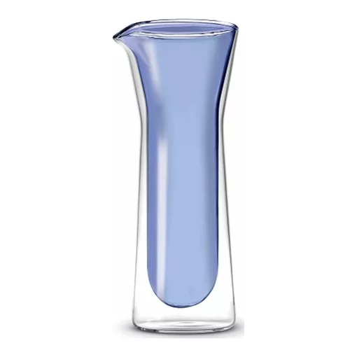 Borosilicate hőálló duplafalú üvegkancsó,800ml, kék