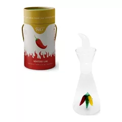  Borosilicate hőálló üveg olajkiöntő belső dekorral,300ml, paprikás