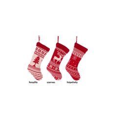   Textil kandallócsizma norvég mintás, 25x48cm, pamut, hópehely – Nuvole di Stoffa