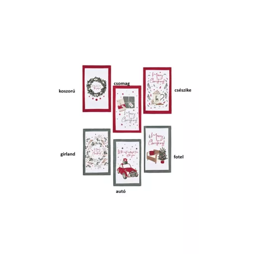 Pamut konyharuha 40x65cm, Christmas is coming II. autó – Nuvole di Stoffa