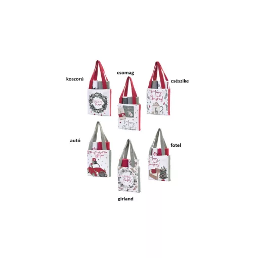 Ajándékszett: 2db pamut konyharuha 40x70cm textiltáskában 13x17cm, Christmas is coming II. autó – Nuvole di Stoffa