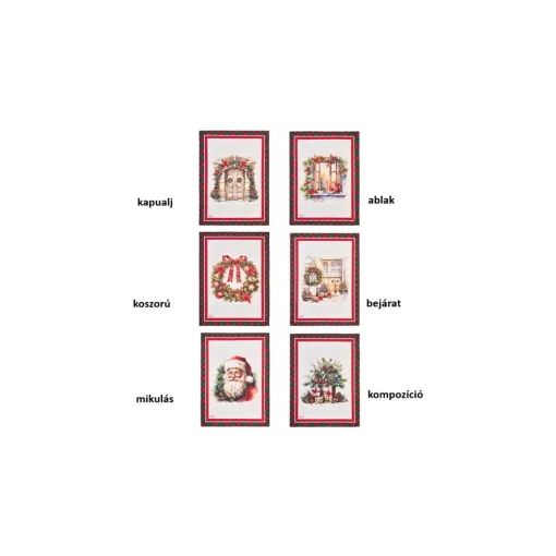 Konyharuha 50x70cm, pamut, Christmas is coming, ablak – Nuvole di Stoffa