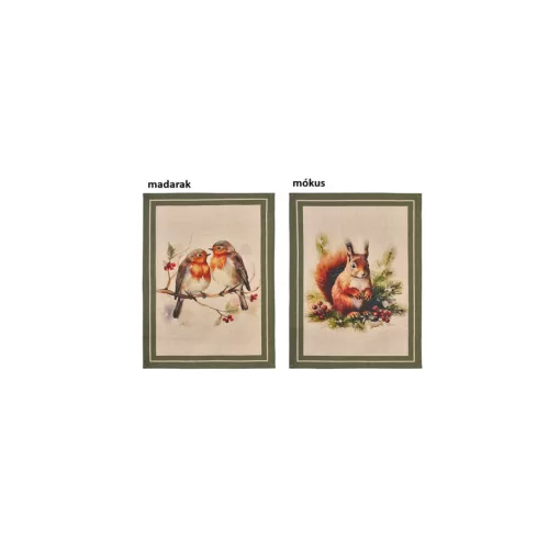 Konyharuha 50x70cm, pamut, Bosco incantato, madarak – Nuvole di Stoffa