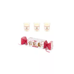   Ajándékszett: 3 üvegbe öntött illatgyertya 3x70gr, fahéj-mandula, Storia di Natale – Nuvole di Stoffa