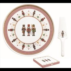   Easy Life-Nuova Porcelán tortatál lapáttal 32cm dobozban, Nutcracker