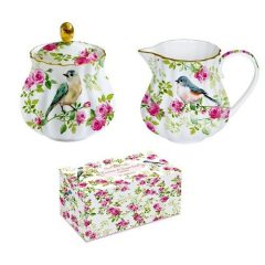   Porcelán tej/citromkiöntő-cukortartószett 200-200ml, dobozban, Spring Time