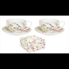   Porcelán eszpresszócsésze + alj 2személyes, 100ml, dobozban Spring Time
