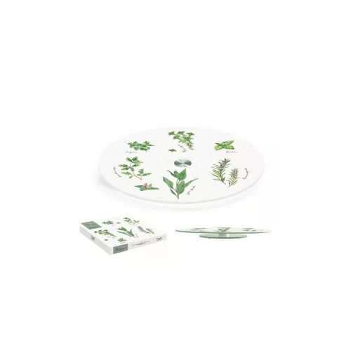 Forgó üvegtál 32cm, dobozban, Herbarium – Easy Life-Nuova