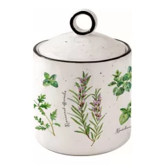Porcelán konyhai tároló 9x13cm, Herbarium