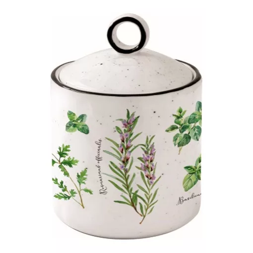 Porcelán konyhai tároló 9x13cm, Herbarium