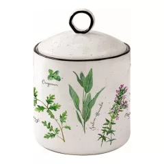 Porcelán konyhai tároló 10,5x15,5cm, Herbarium