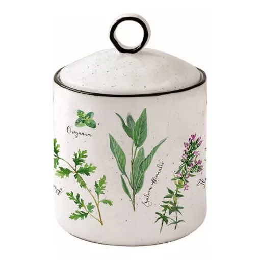 Porcelán konyhai tároló 10,5x15,5cm, Herbarium