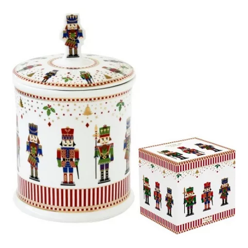 Porcelán keksztároló 14x20cm, dobozban, Nutcrackers