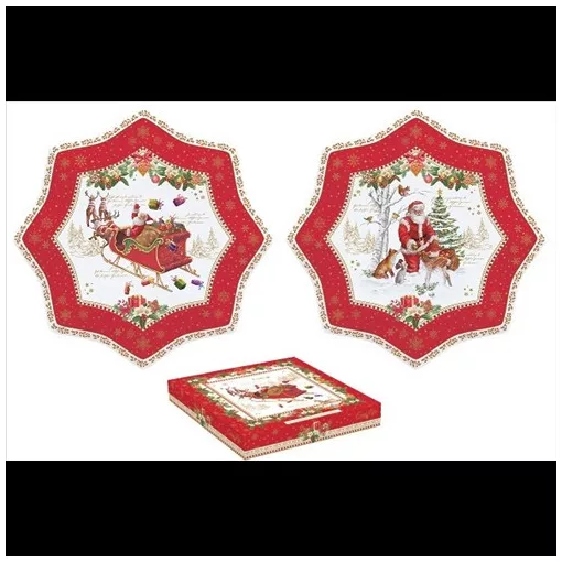 Porcelán desszerttányér 2 db-os szett, 20cm, dobozban, Christmas Memories