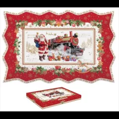 Porcelántálca 35x23cm, dobozban, Christmas Memories