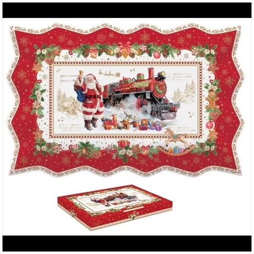 Porcelántálca 35x23cm, dobozban, Christmas Memories