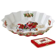   Porcelán ováltálca 25x17x4,5cm, dobozban, Christmas Memories